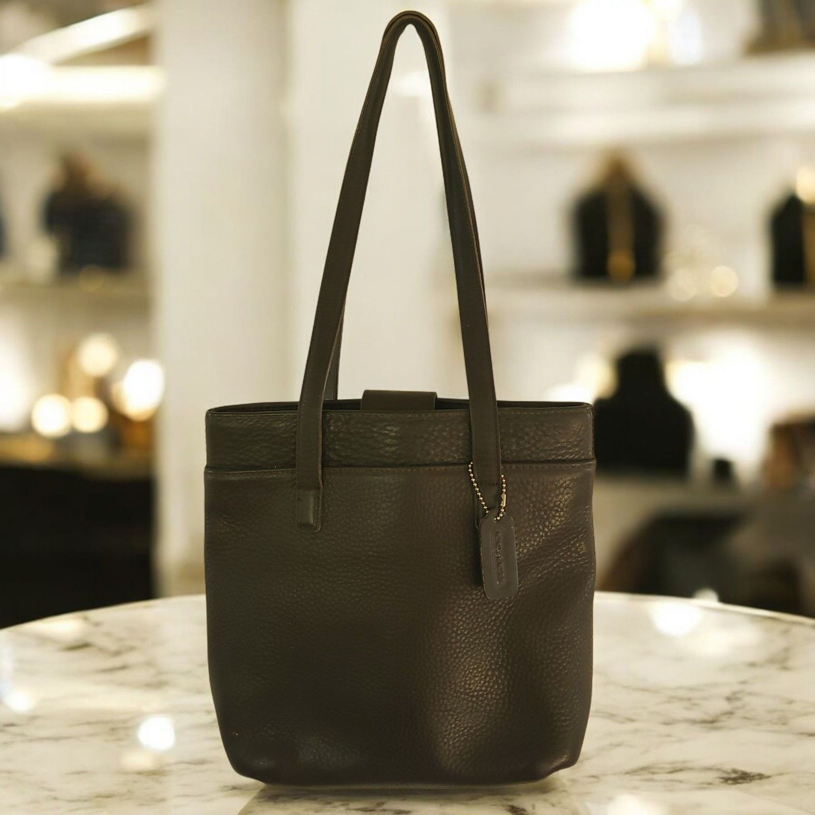 Coach Vintage Leather Shoulder Bag Classic Brown Pebble Leather Purse K9p-6810